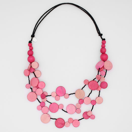 Pink Multi Strand Millie Necklace - Sylca Designs - Chunky Jewelry
