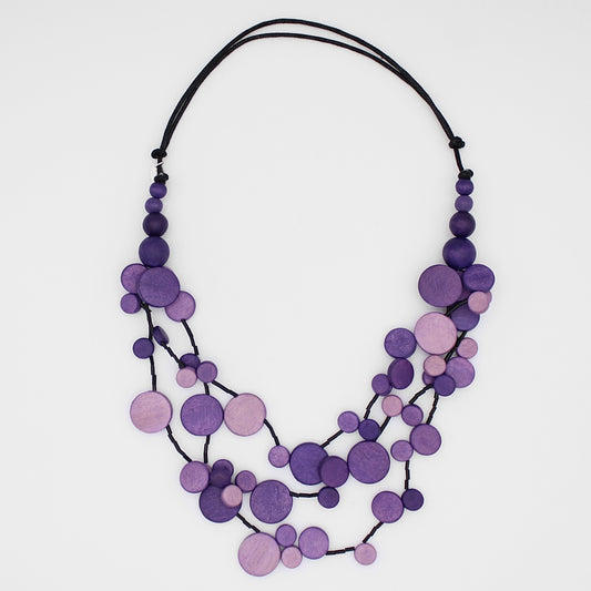 Purple Multi Strand Millie Necklace - Sylca Designs - Chunky Jewelry