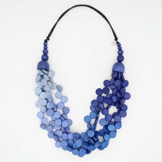 Ombre Blue Gillian Necklace - Sylca Designs - Chunky Jewelry