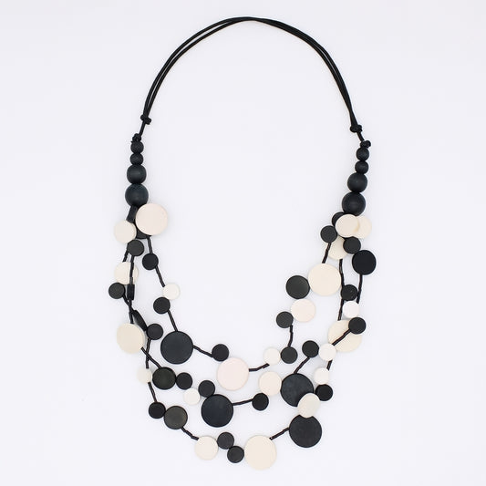 Black and White Multi Strand Millie Necklace