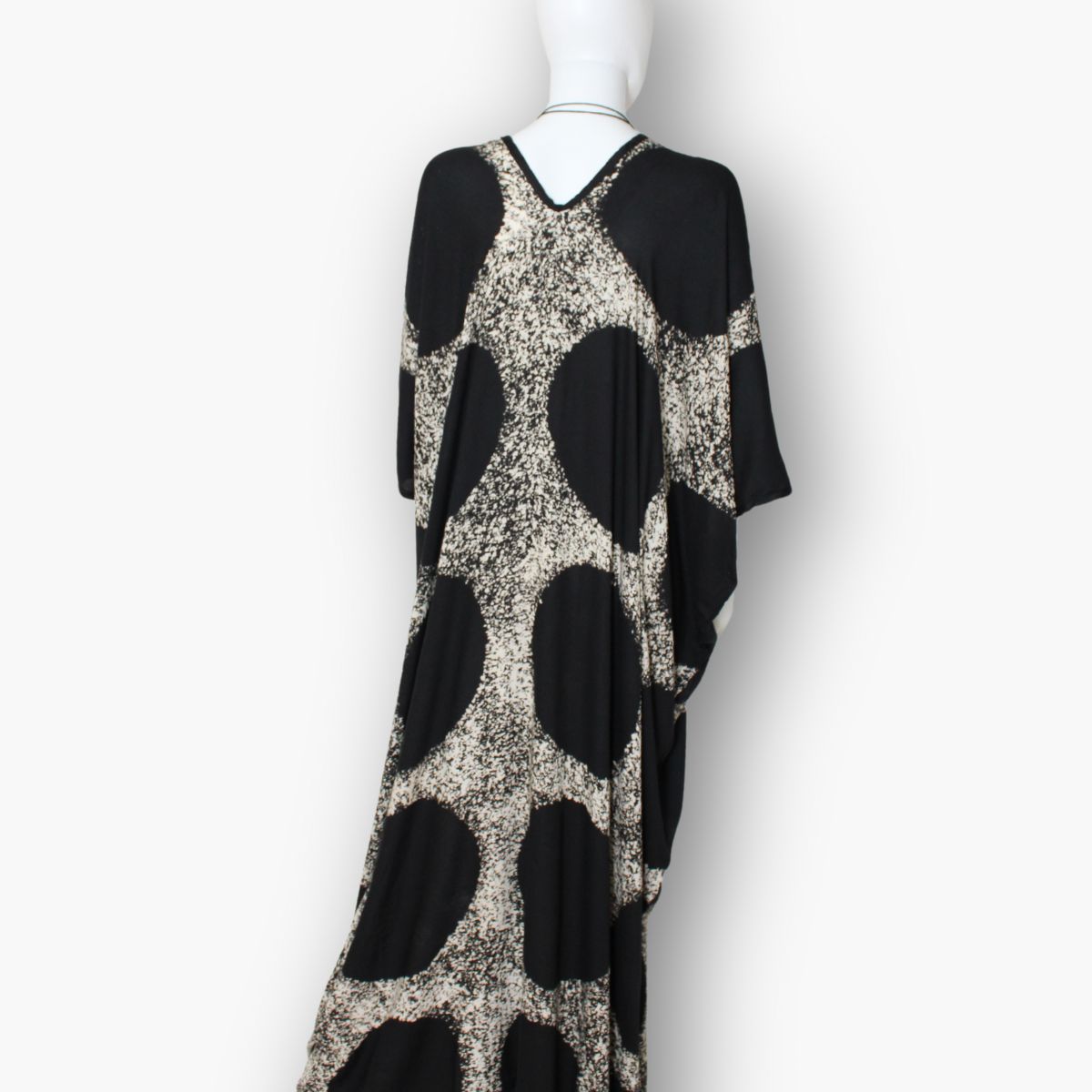 V - Neck Gold Polka Dot Caftan - Sylca Designs - Chunky Jewelry