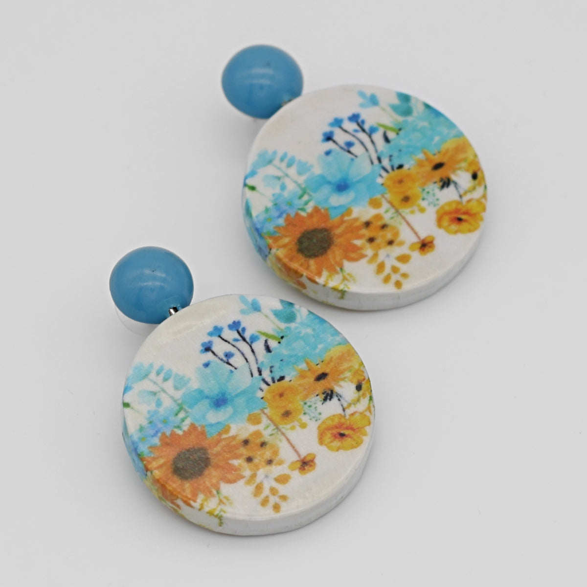 Sunflower Decoupage Earrings