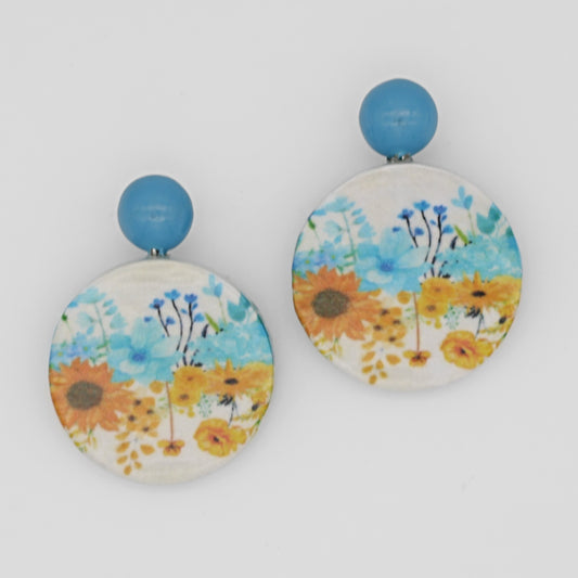 Sunflower Decoupage Earrings