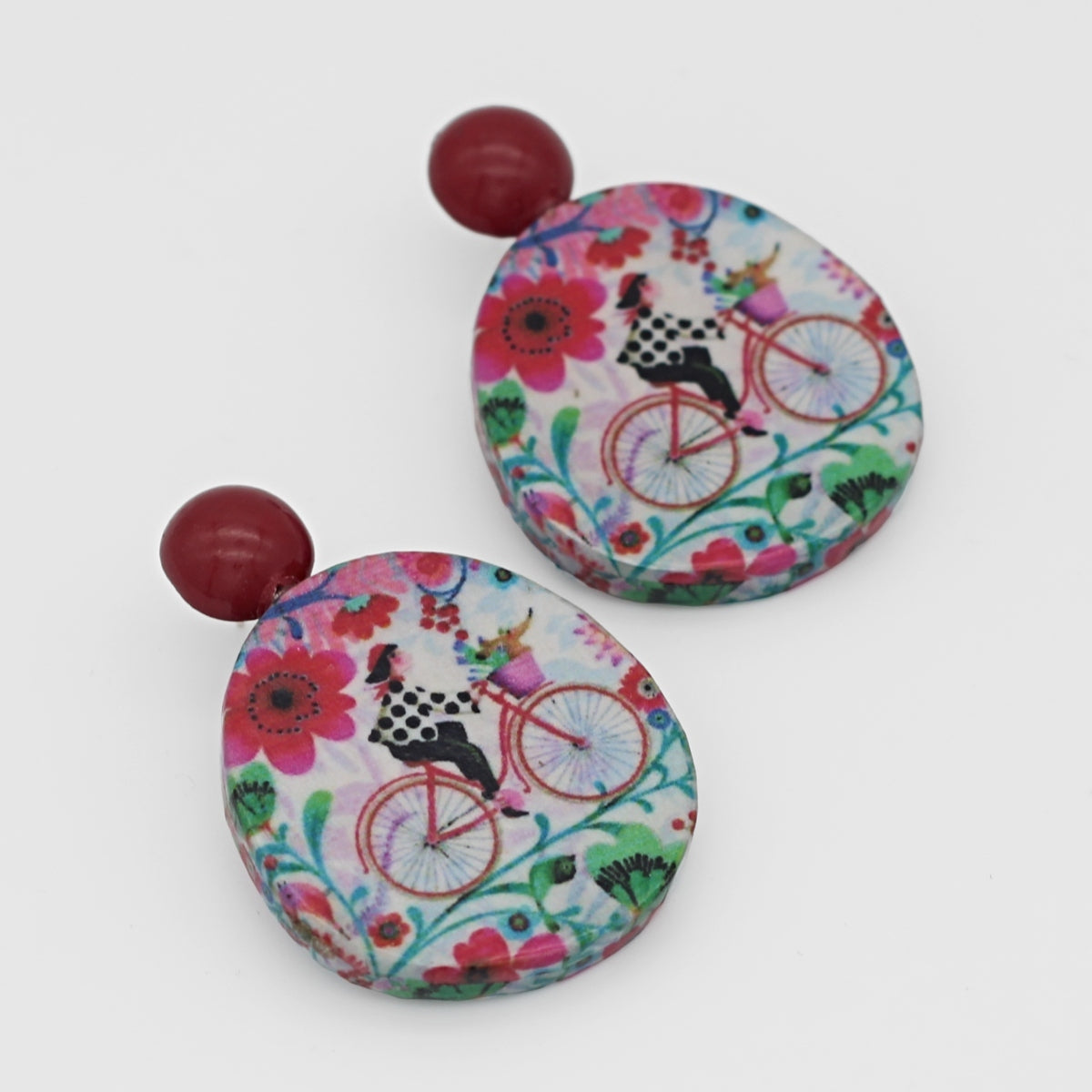Bicycle Decoupage Earrings