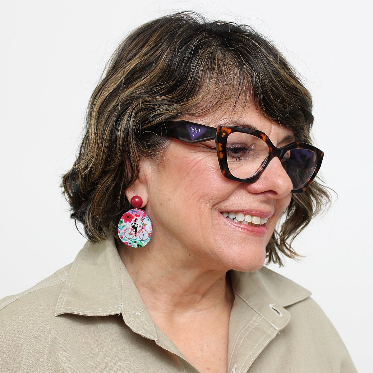 Bicycle Decoupage Earrings