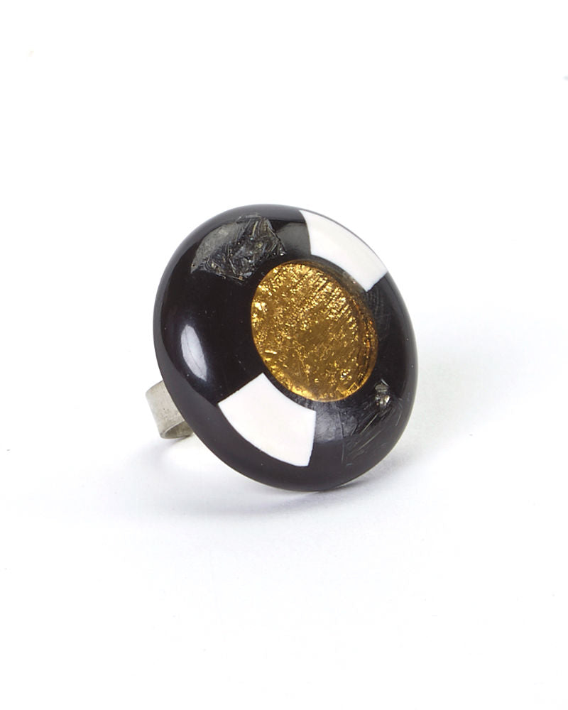 Unique Gold & Black Ring by Sylca - Sylca Designs - Chunky Jewelry