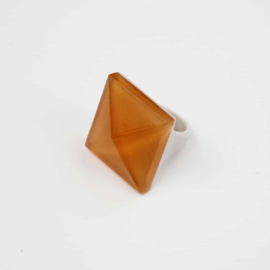 Golden Geometric Resin Statement Ring - Sylca Designs - Chunky Jewelry
