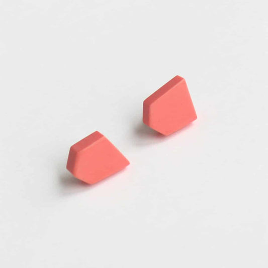 Geometric Pink Stud Earrings - Sylca Designs - Chunky Jewelry