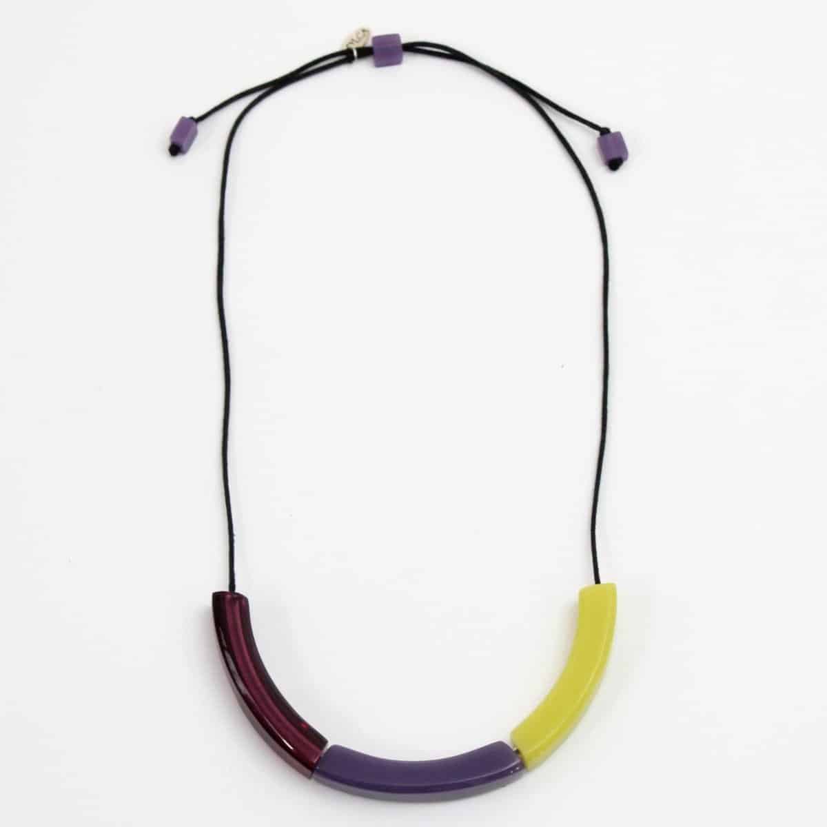 purple and lime u-shape NECKLACE