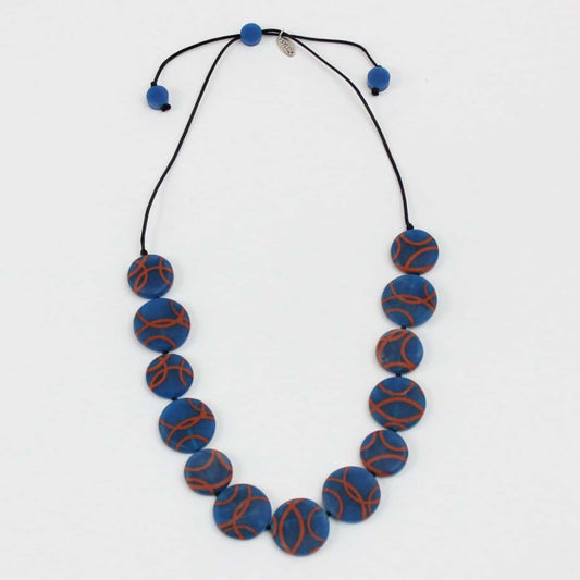 blue and orange bold NECKLACE