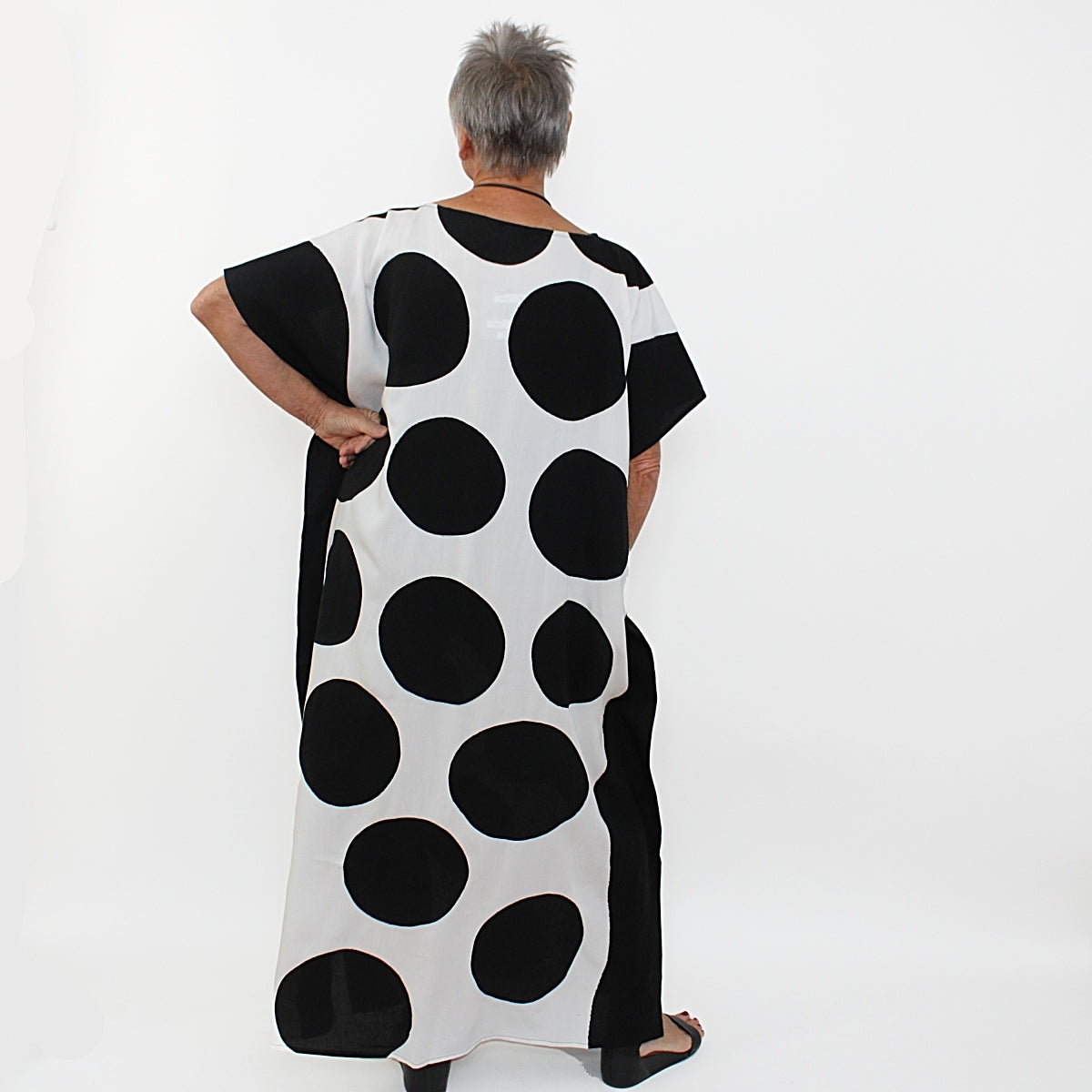 Black and White Polka Dot Kaftan