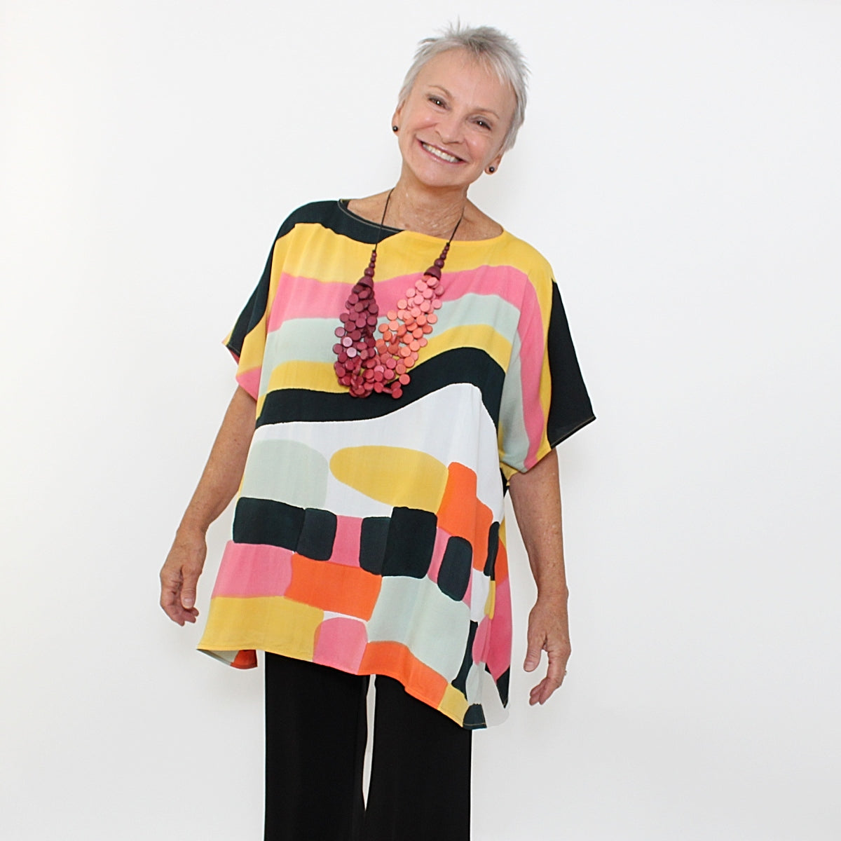 Yellow and Pink Sunset Blouse