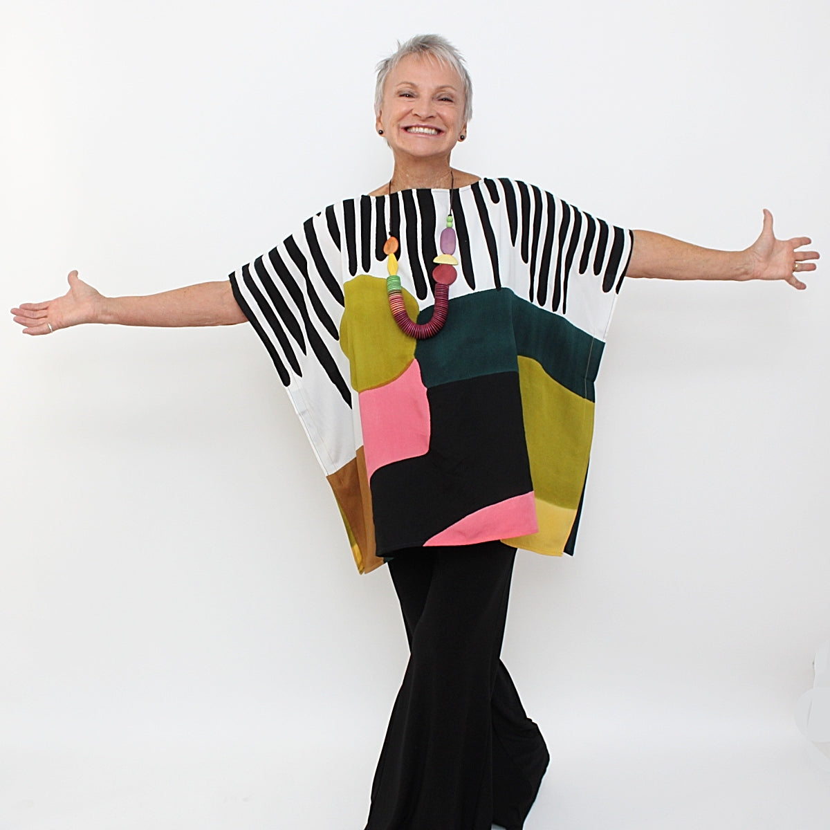 Artful Motif Multi-Color Blouse