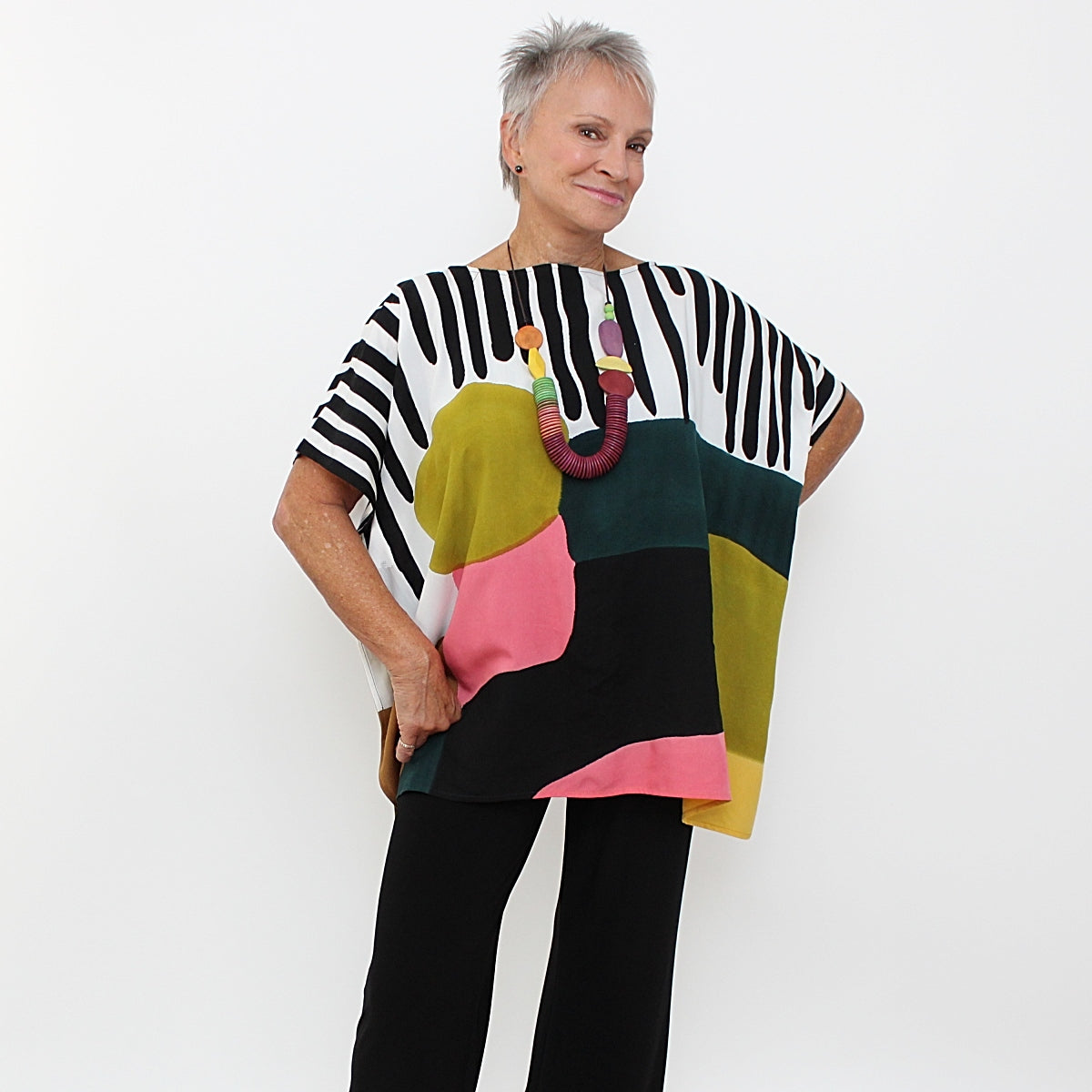 Artful Motif Multi-Color Blouse