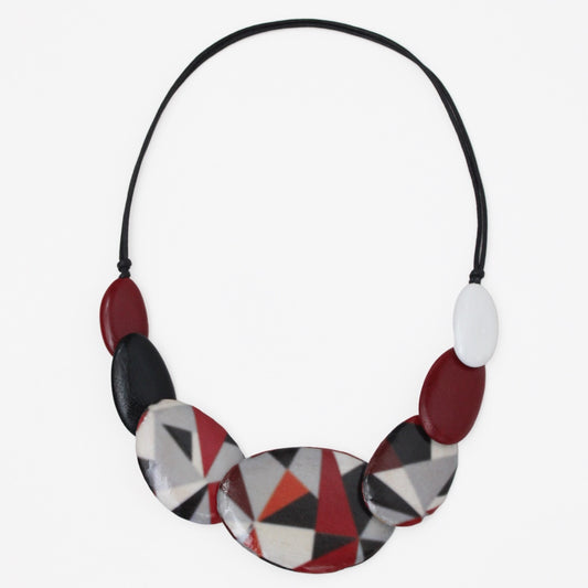 Red and Black Fallon Necklace - Sylca Designs - Chunky Jewelry