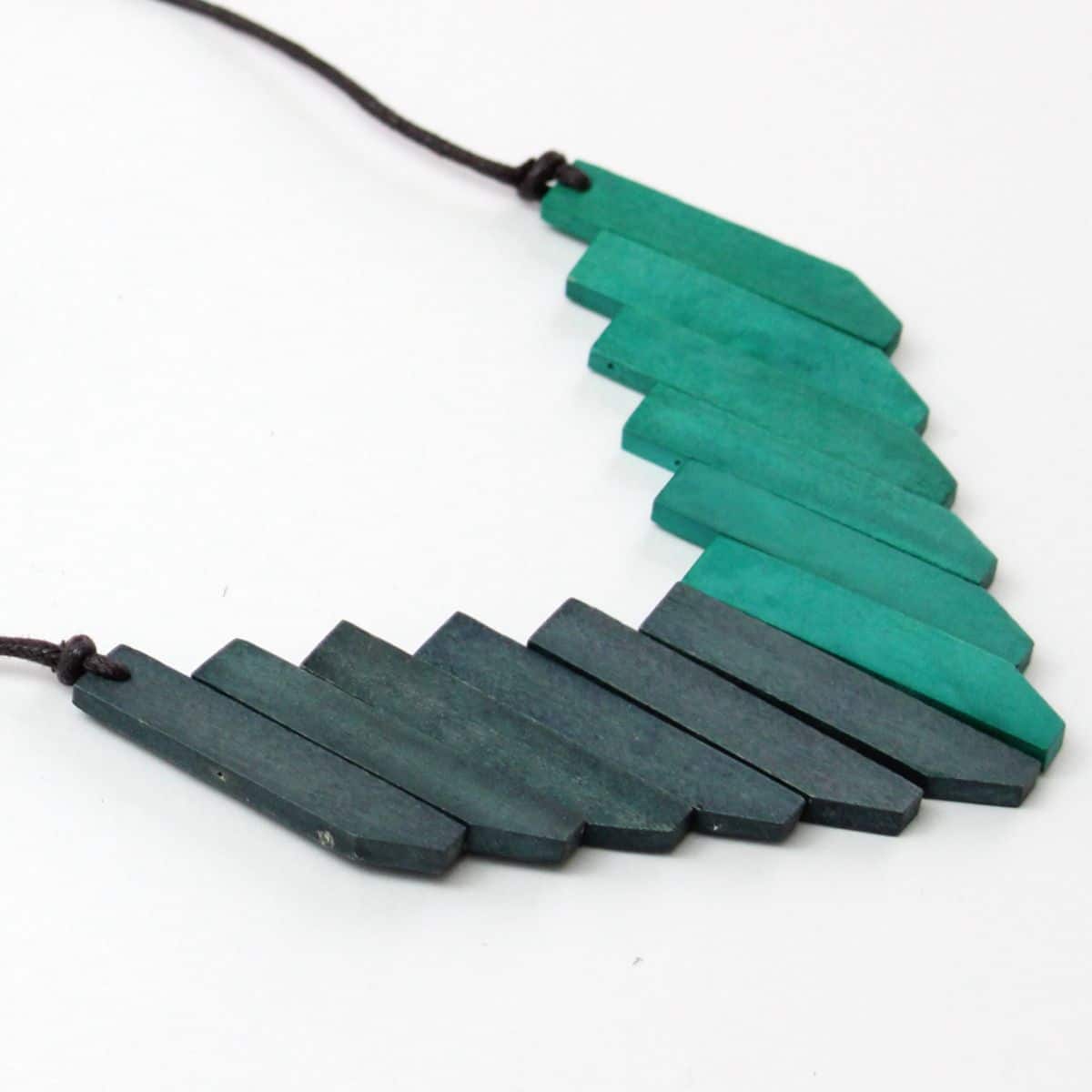 Gray and Teal Ella Necklace - Sylca Designs - Chunky Jewelry