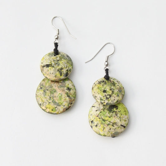 Speckled Green Amelie Earrings - Sylca Designs - Chunky Jewelry
