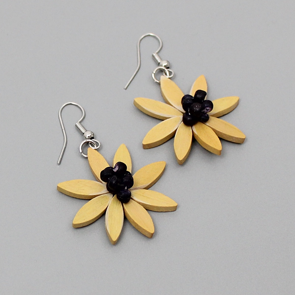 Yellow Amaya Flower Earrings - Sylca Designs - Chunky Jewelry