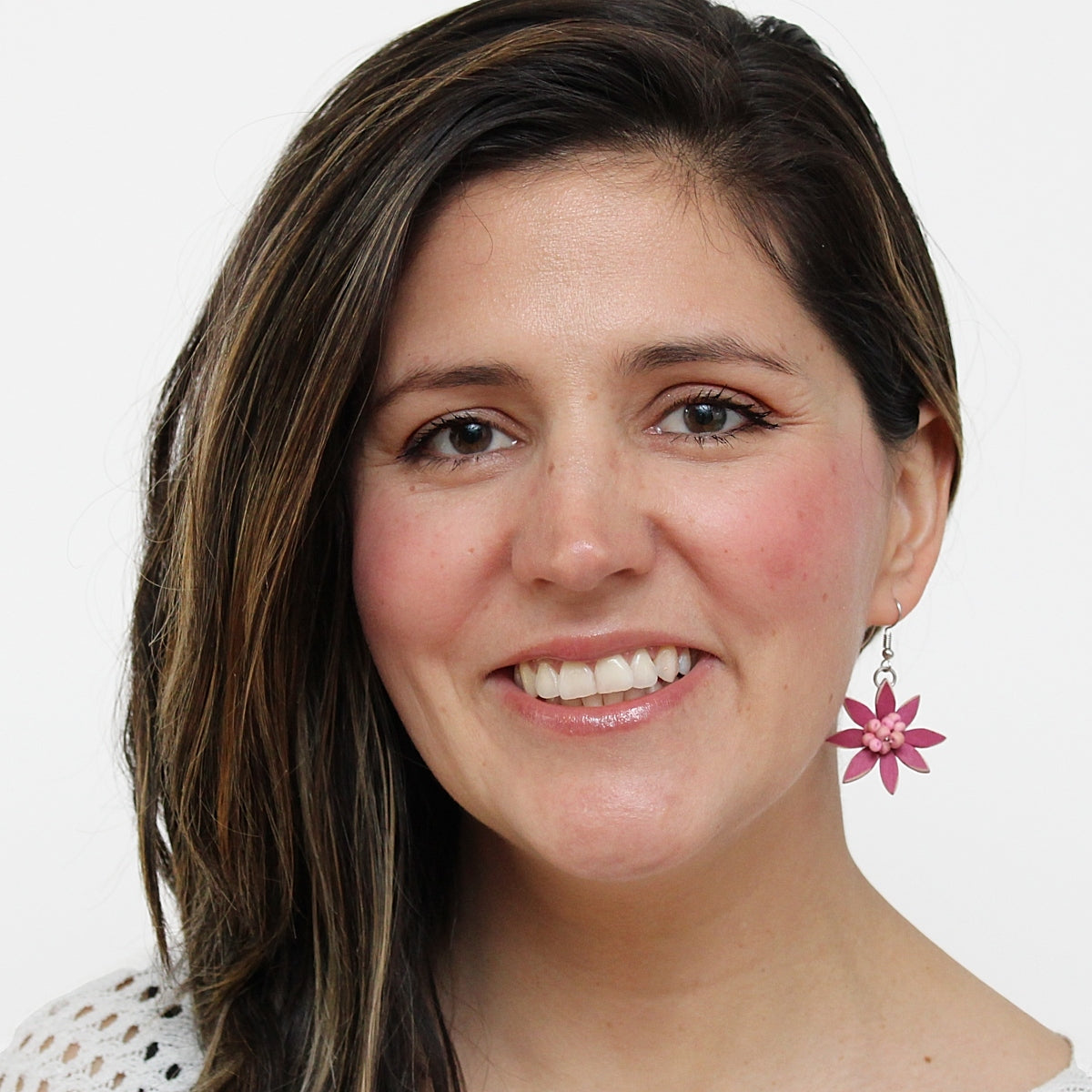Magenta Amaya Flower Earrings