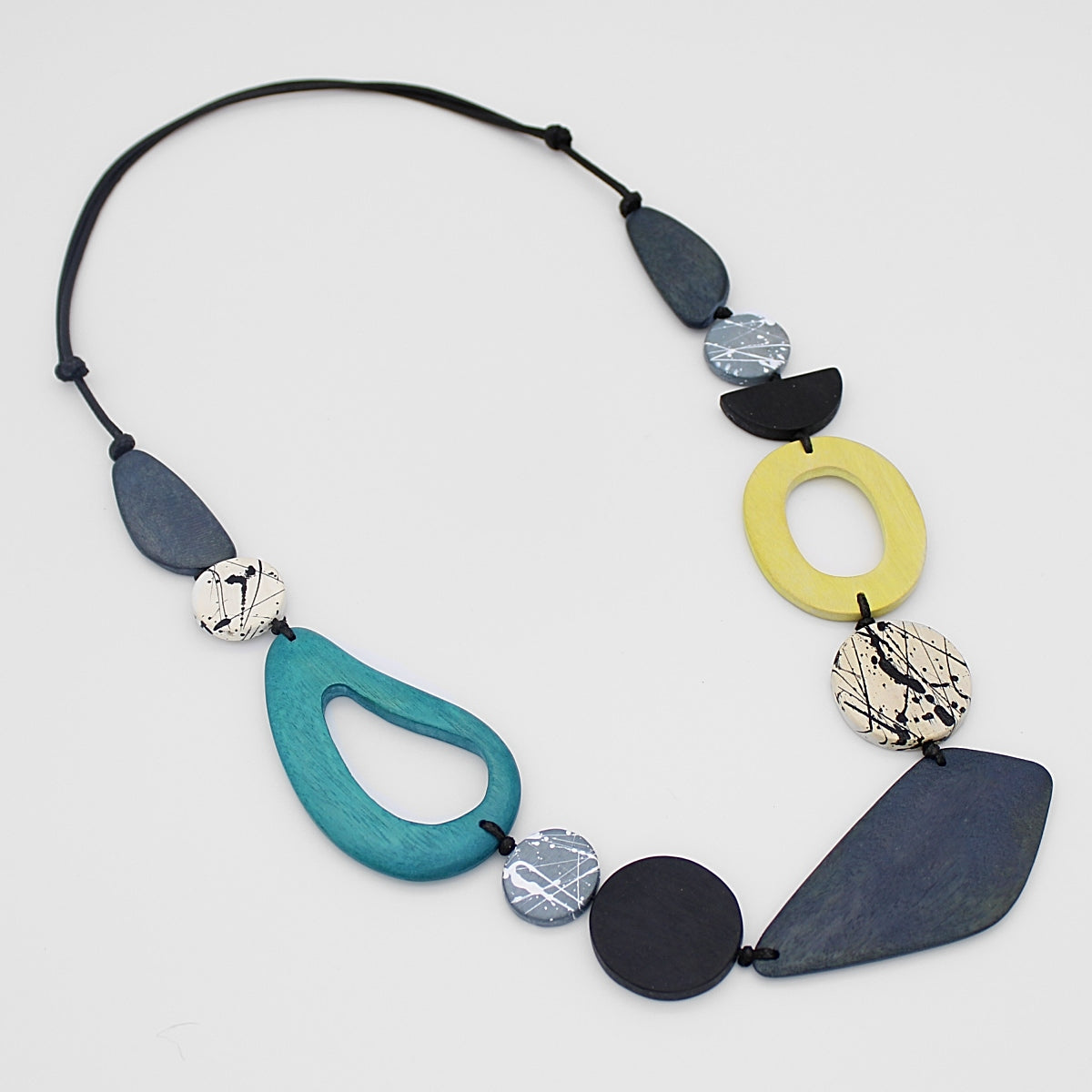Teal Logan Geometric Bead Necklace