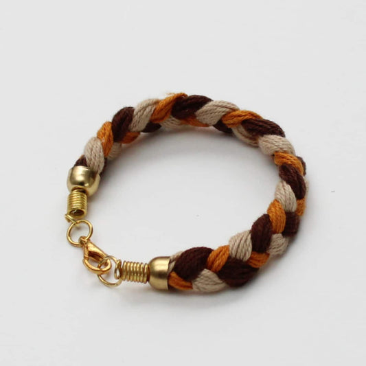 Brown Braided Bracelet - Sylca Designs - Chunky Jewelry