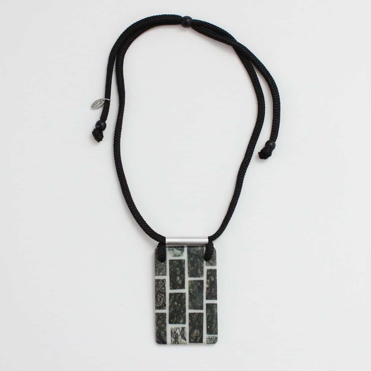 grey brick pendant necklace