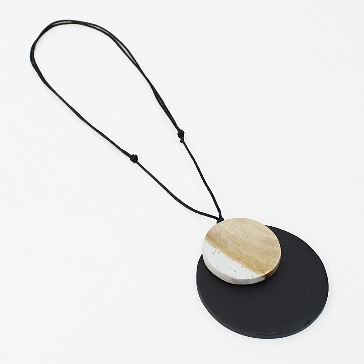 Black Round Double Whitney Pendant