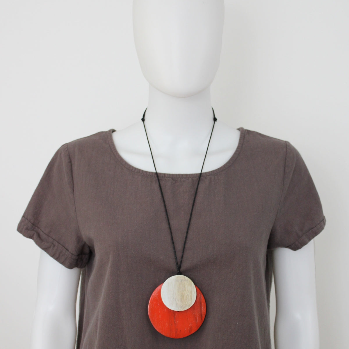 Orange Round Double Whitney Pendant