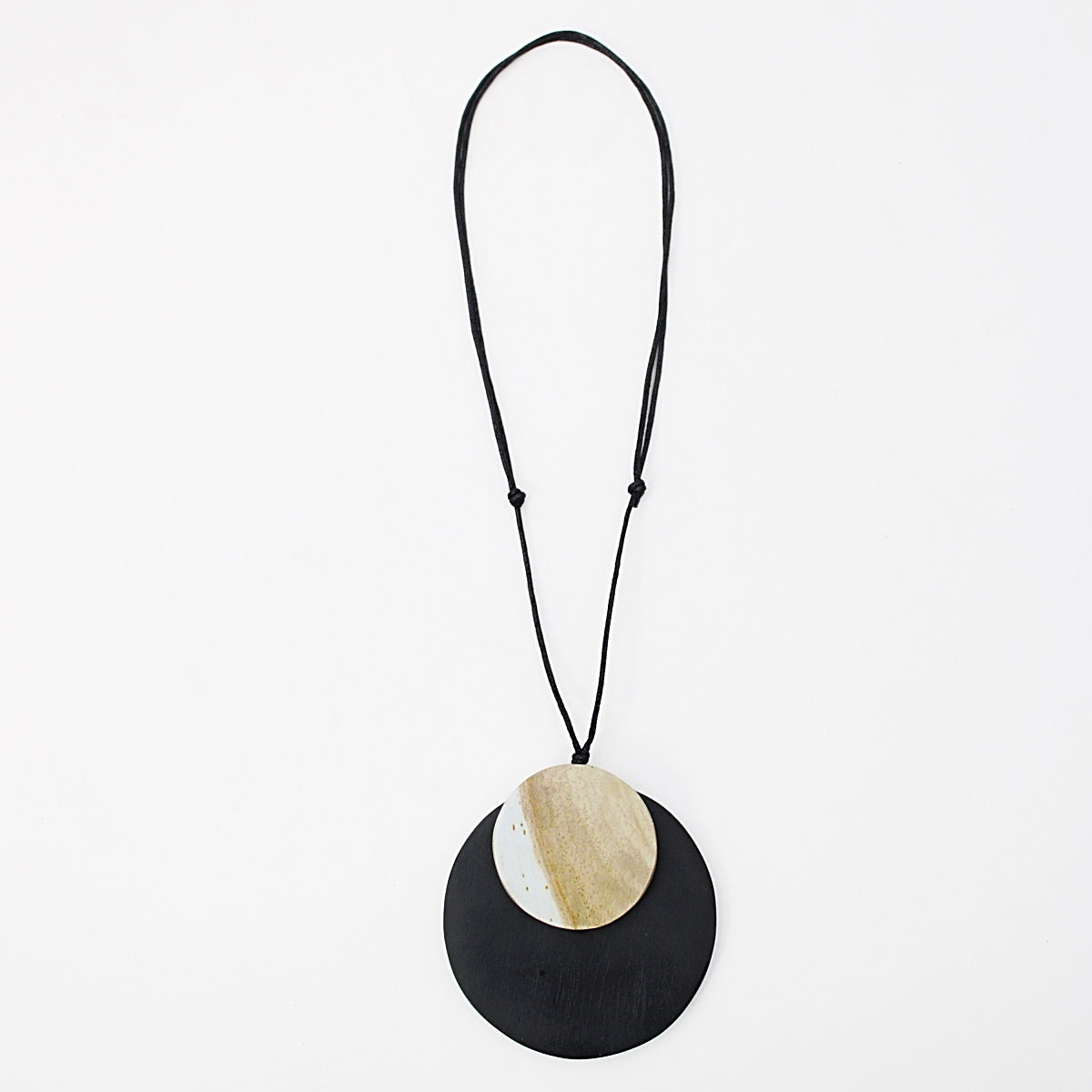 Black Round Double Whitney Pendant