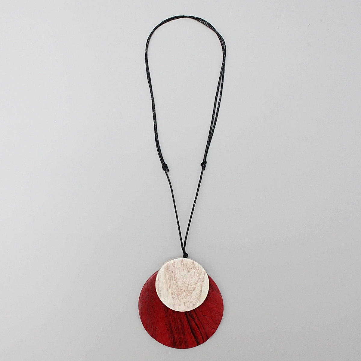 Red Round Double Whitney Pendant - Sylca Designs - Chunky Jewelry