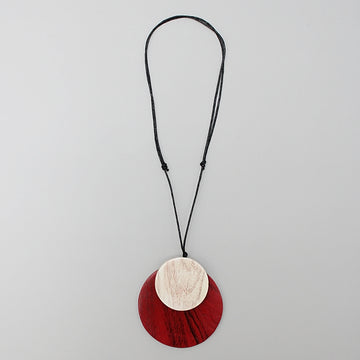 Red Round Double Whitney Pendant - Sylca Designs - Chunky Jewelry