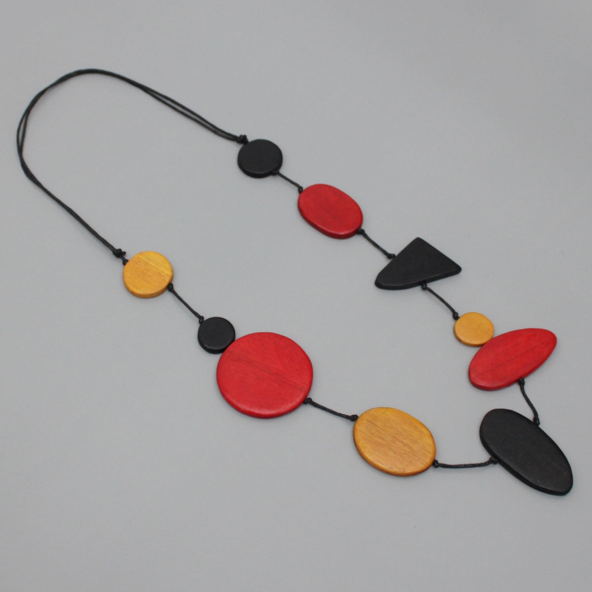 Red Wood Geometric Trudy Necklace
