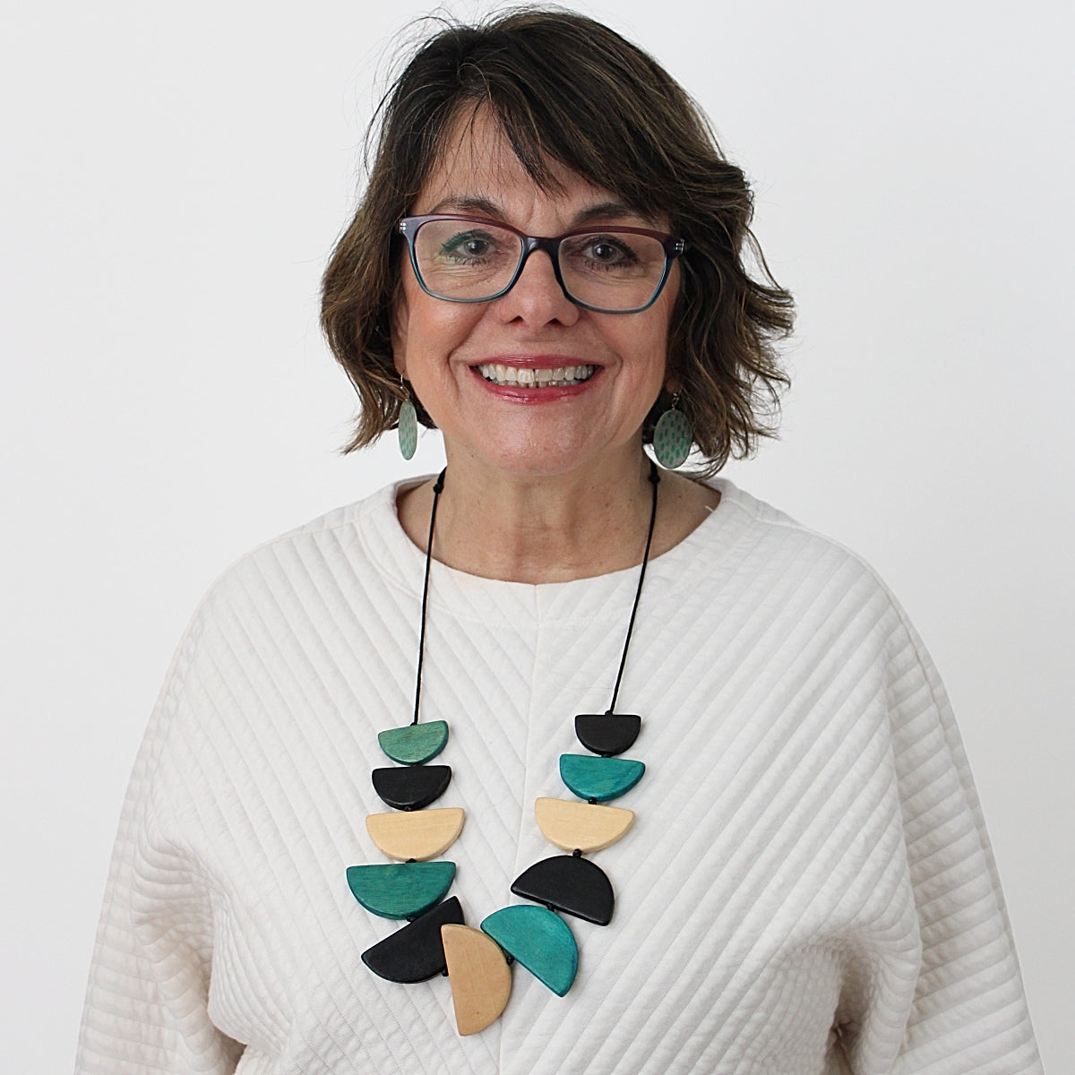 Teal Half Moon Hazel Necklace