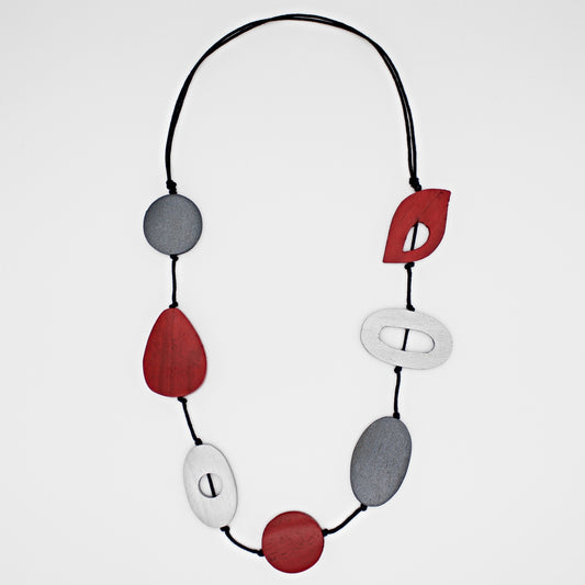 Red Abstract Wrenly Necklace