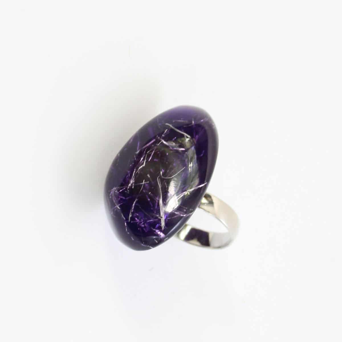 Purple Oval Dome Ring - Sylca Designs - Chunky Jewelry