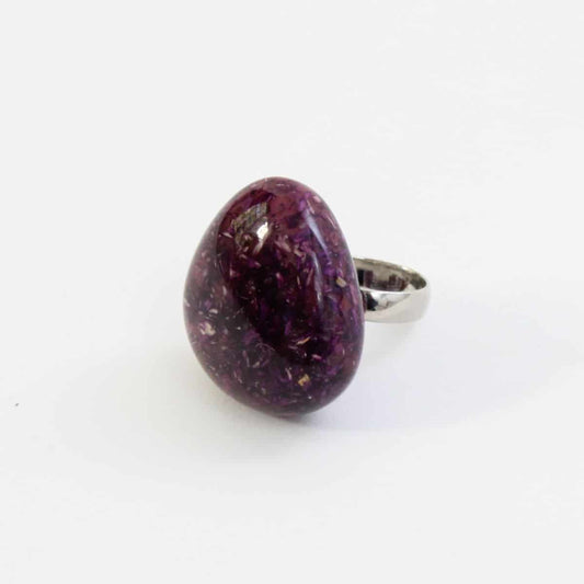 Purple Triangle Dome Ring - Sylca Designs - Chunky Jewelry