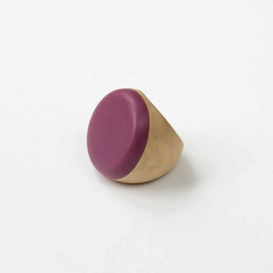 Wooden Ruby Ring by Sylca - Sylca Designs - Chunky Jewelry