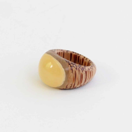 Handcrafted Natural Wood Ring by Sylca - Sylca Designs - Chunky Jewelry