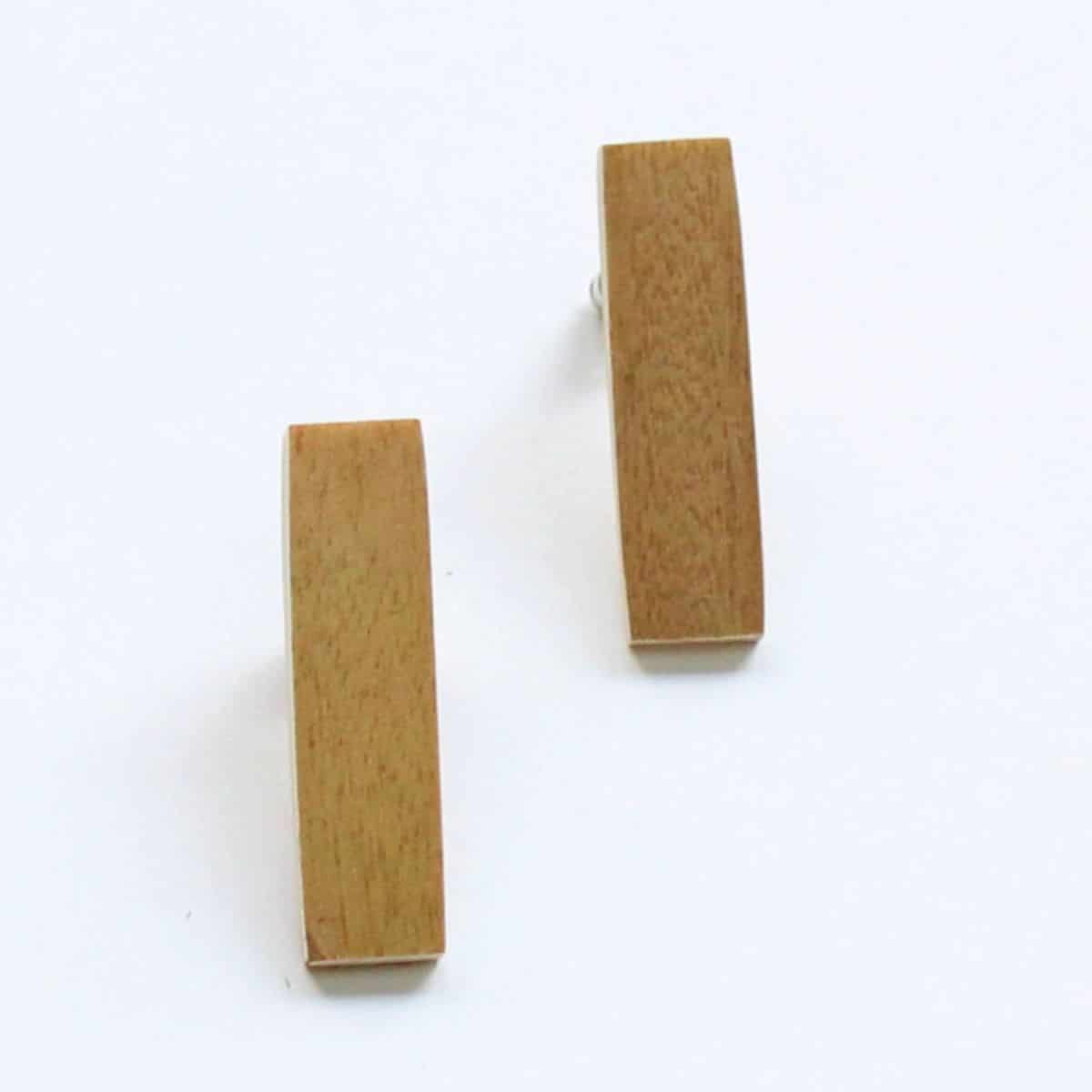 Rectangle Wooden Post in Muted Yellow - Sylca Designs - Chunky Jewelry