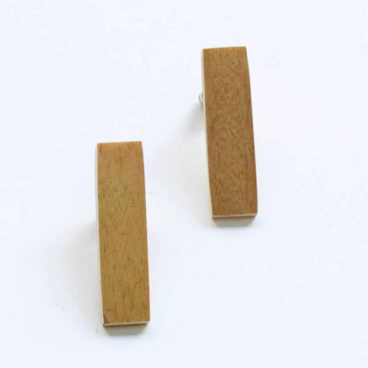 Rectangle Wooden Post in Muted Yellow - Sylca Designs - Chunky Jewelry