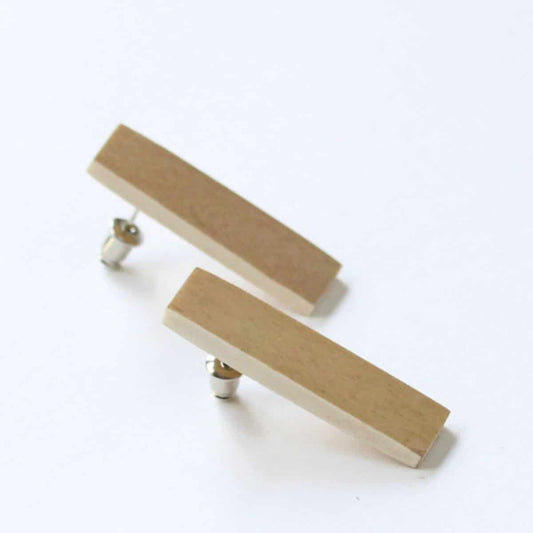 Rectangle Wooden Post in Muted Yellow - Sylca Designs - Chunky Jewelry