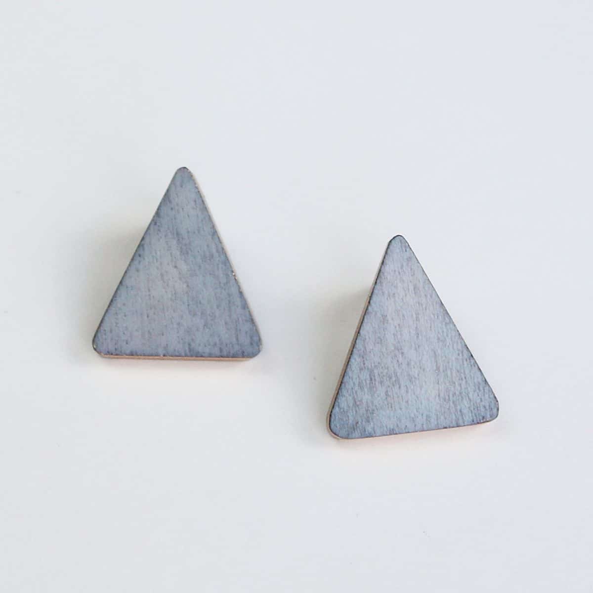 Triangle Wooden Post in Light Blue - Sylca Designs - Chunky Jewelry