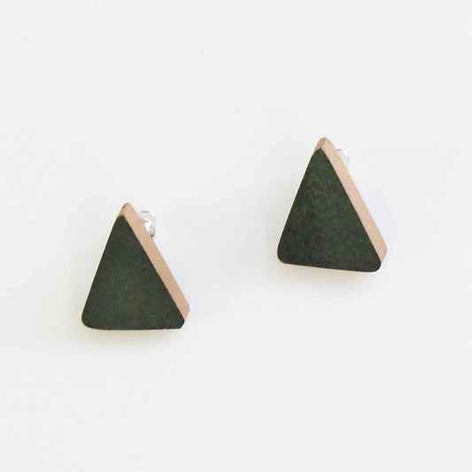 Triangle Wooden Post in Sage Green - Sylca Designs - Chunky Jewelry