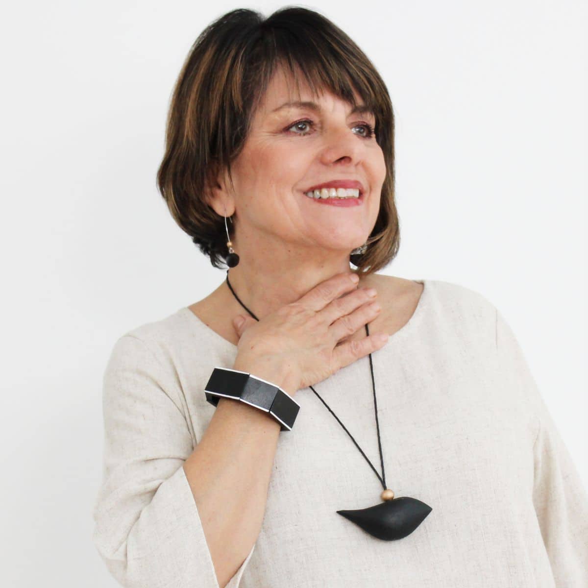 Black Geometric Amelia Bracelet - Sylca Designs - Chunky Jewelry