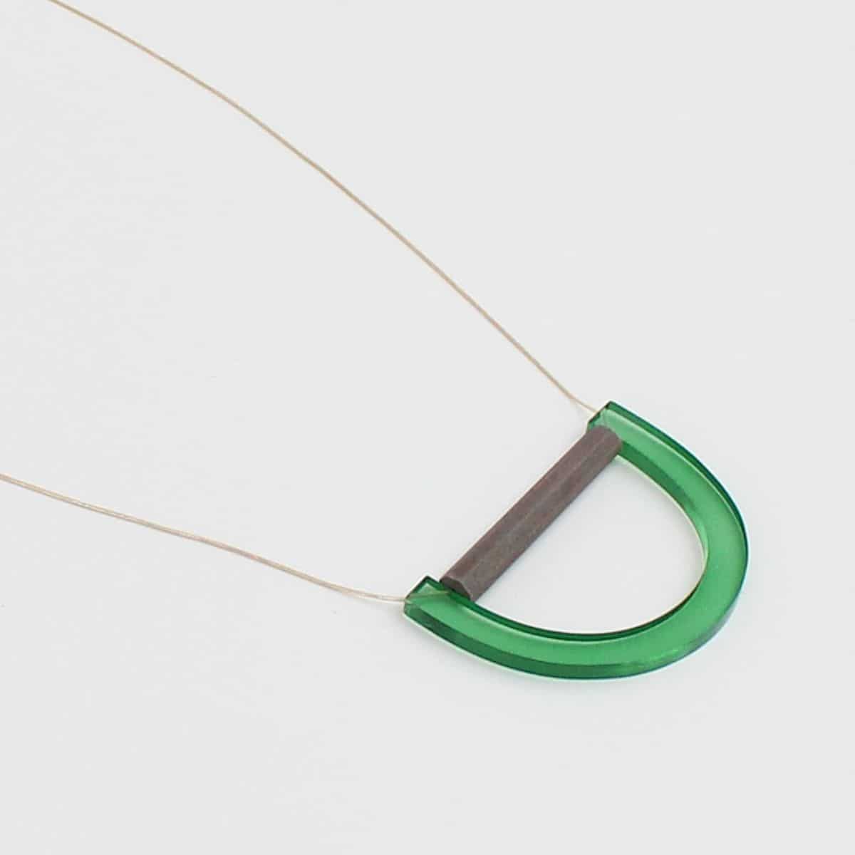 Green Crescent Hallie Necklace - Sylca Designs - Chunky Jewelry