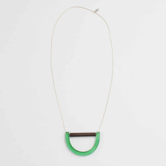 Green Crescent Hallie Necklace - Sylca Designs - Chunky Jewelry