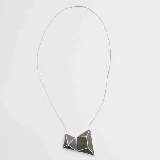 Greenish Grey Geometric Necklace