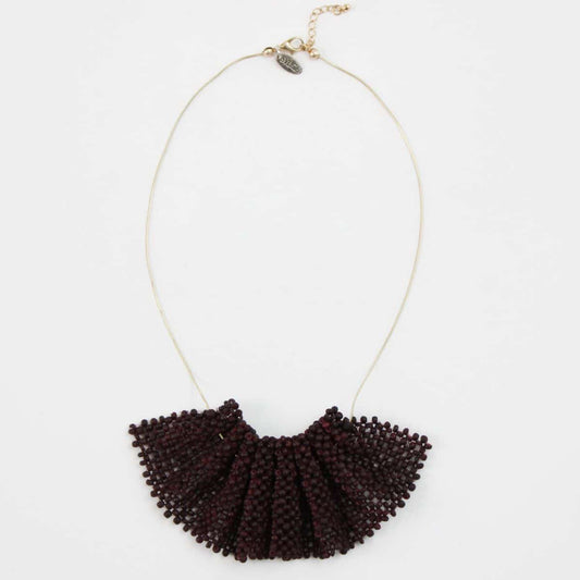 bib wood beaded Necklace