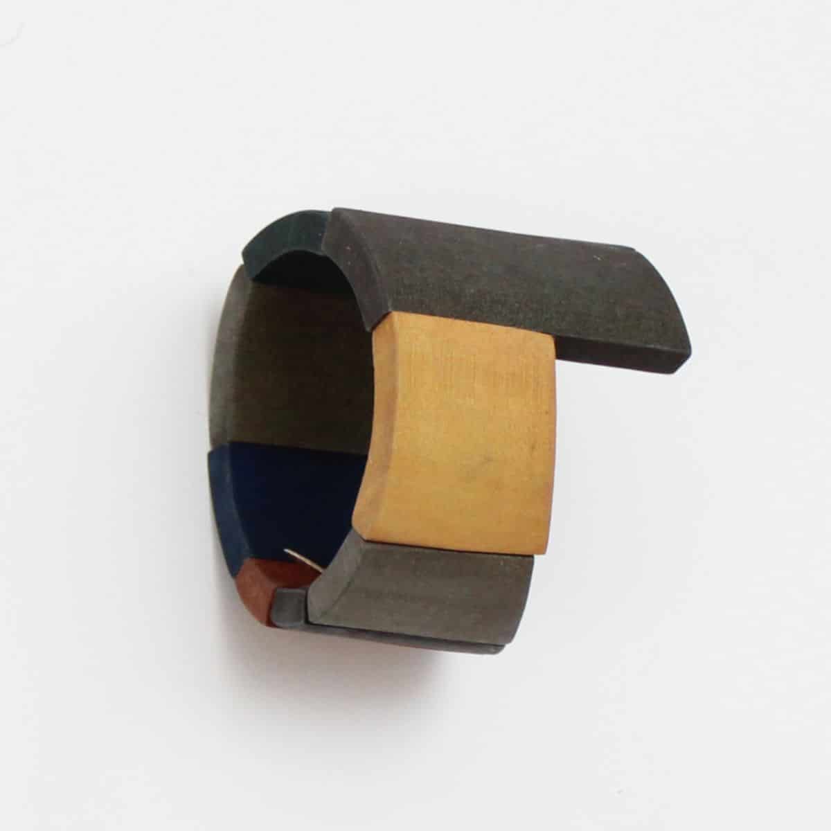 Round Wooden Geometric Bracelet Forest - Sylca Designs - Chunky Jewelry