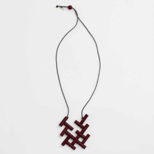 Red Lattice Scarlett Pendant Necklace - Sylca Designs - Chunky Jewelry